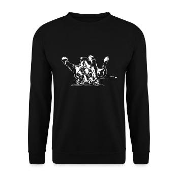 Drôle de chien BOXER Wilsigns - Sweat-shirt Unisexe - noir - Devant - Alina (178cm) & Michal (187cm)