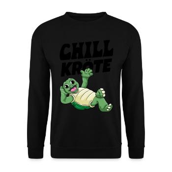 Chillkröte Schildkröte Rente Pensionierung - Unisex Pullover - Schwarz - Vorne - Alina (178cm) & Michal (187cm)