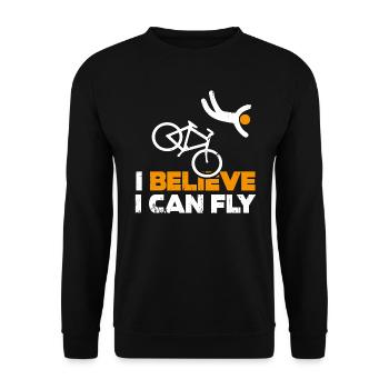 I believe i can fly vélo cyclisme humour cycliste - Sweat-shirt Unisexe - noir - Devant - Alina (178cm) & Michal (187cm)