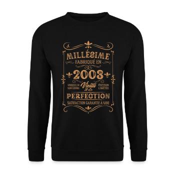 Cadeau D'anniversaire Millésime Fabriqué En 2003 - Sweat-shirt Unisexe - noir - Devant - Alina (178cm) & Michal (187cm)