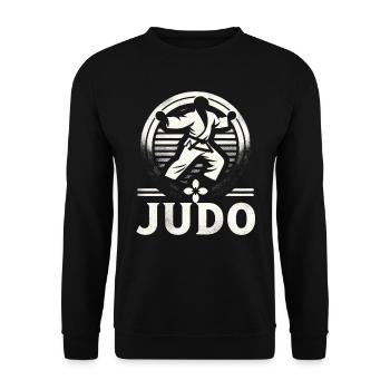 Judo Mastery Combat Emblem - Unisex Sweatshirt - black - Front - Alina (178cm) & Michal (187cm)
