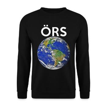 Earth English TH tee-aitch ÖRS Globe Planet - Unisex Sweatshirt - black - Front - Alina (178cm) & Michal (187cm)