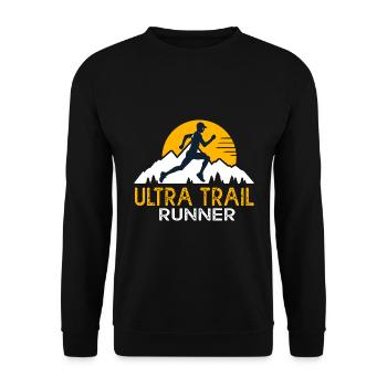 ultra trail runner cadeau homme running run courir - Sweat-shirt Unisexe - noir - Devant - Alina (178cm) & Michal (187cm)