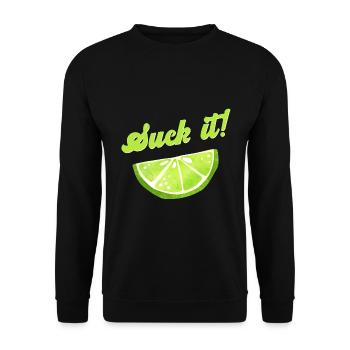 Lime Slice Cocktail Bar Suck It Saying - Sweat-shirt Unisexe - noir - Devant - Alina (178cm) & Michal (187cm)