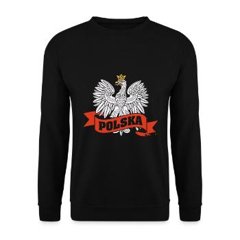 Pologne Polska Polski Husaria Cavalerie polonaise - Sweat-shirt Unisexe - noir - Devant - Alina (178cm) & Michal (187cm)