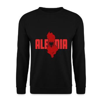 Republik Albanien Albania Shqipëria Tirana Albaner - Unisex Pullover - Schwarz - Vorne - Alina (178cm) & Michal (187cm)
