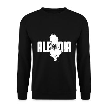 Republik Albanien Albania Shqipëria Tirana Albaner - Unisex Pullover - Schwarz - Vorne - Alina (178cm) & Michal (187cm)