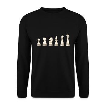 Chess Gift Chess Pieces - Unisex Sweatshirt - black - Front - Alina (178cm) & Michal (187cm)