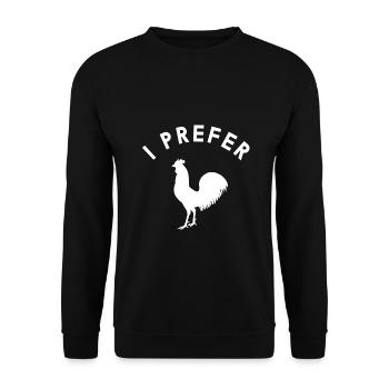 I PREFER ... Schwul LGBT Gay Pride CSD - Unisex Pullover - Schwarz - Vorne - Alina (178cm) & Michal (187cm)