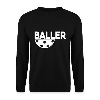 Floorball FLOORBALLplayer floorballer FLOORBALL - Unisex Sweatshirt - black - Front - Alina (178cm) & Michal (187cm)