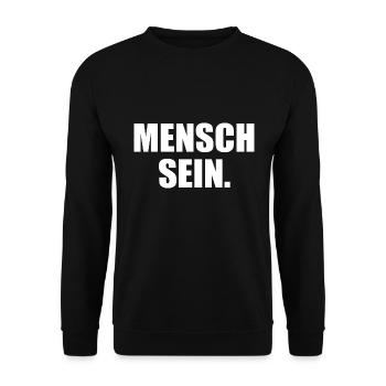 Mensch sein - Unisex Pullover - Schwarz - Vorne - Alina (178cm) & Michal (187cm)