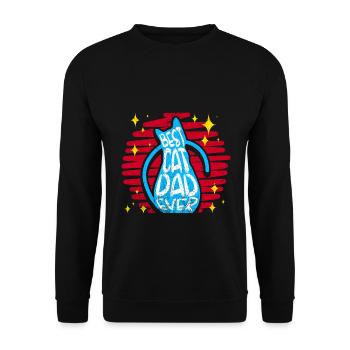 Meilleur cadeau rétro chat papa jamais Kitty Cats - Sweat-shirt Unisexe - noir - Devant - Alina (178cm) & Michal (187cm)