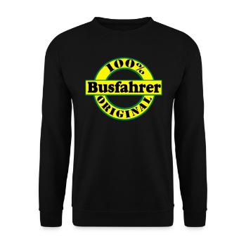 Busfahrer Bus Omnibus 100% Busfahrer Original(25) - Unisex Pullover - Schwarz - Vorne - Alina (178cm) & Michal (187cm)
