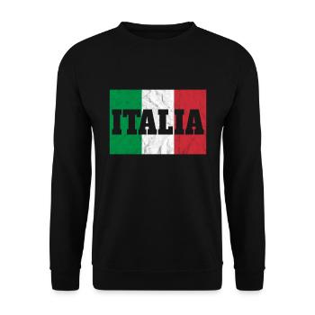 Italia Drapeau - Chemise Italie - Sweat-shirt Unisexe - noir - Devant - Alina (178cm) & Michal (187cm)