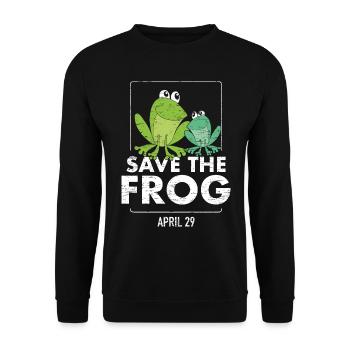 Sauve le monde de grenouilles jour - Sweat-shirt Unisexe - noir - Devant - Alina (178cm) & Michal (187cm)