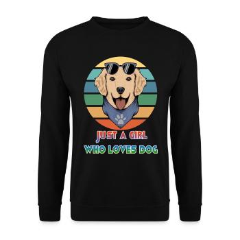 Just A Girl Who Loves Dog Funny Gift Dog School - Sweat-shirt Unisexe - noir - Devant - Alina (178cm) & Michal (187cm)