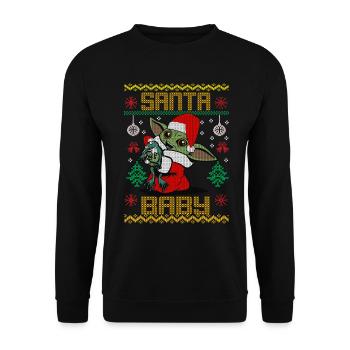 Santa Baby - Unisex Pullover - Schwarz - Vorne - Alina (178cm) & Michal (187cm)
