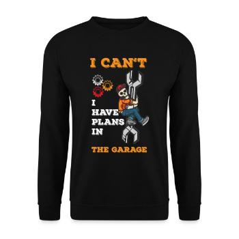 MASTER REPAIR THE GARAGE - Unisex Sweatshirt - black - Front - Alina (178cm) & Michal (187cm)