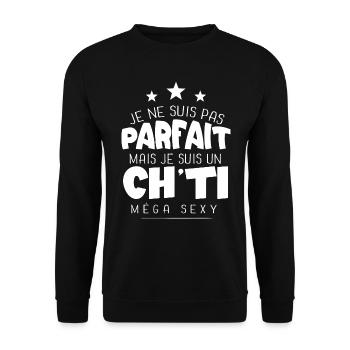 Ch'ti cadeau drôle sexy homme chti chtimi région - Sweat-shirt Unisexe - noir - Devant - Alina (178cm) & Michal (187cm)