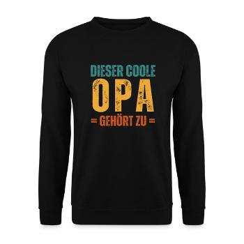 Dieser coole Opa gehört zu Personalisiert - Unisex Pullover - Schwarz - Vorne - Alina (178cm) & Michal (187cm)