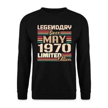 May 1970 May - Jubilee May 1970 - Unisex Sweatshirt - black - Front - Alina (178cm) & Michal (187cm)