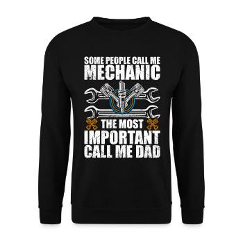 Some people call me mechanic - Sweat-shirt Unisexe - noir - Devant - Alina (178cm) & Michal (187cm)