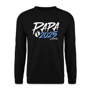 Papa 2025 loading - Unisex Pullover - Schwarz - Vorne - Alina (178cm) & Michal (187cm)