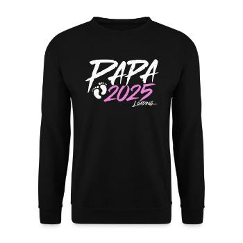 Papa 2025 loading - Unisex Pullover - Schwarz - Vorne - Alina (178cm) & Michal (187cm)