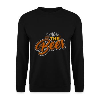 Here for the beer - Unisex Sweatshirt - black - Front - Alina (178cm) & Michal (187cm)