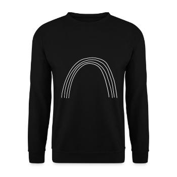 Regenbogen Symbol Lineart - Unisex Pullover - Schwarz - Vorne - Alina (178cm) & Michal (187cm)