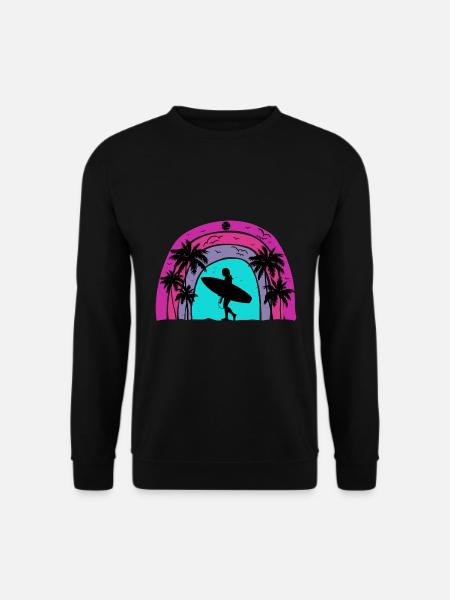 Surf retro sunset - Unisex Sweatshirt - black