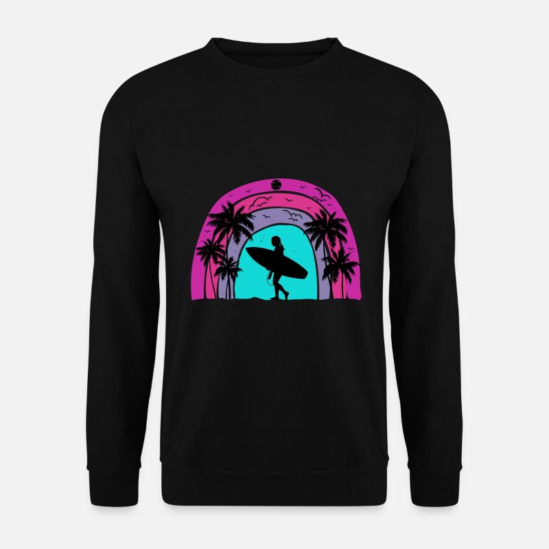 surf retro sunset - Sweat-shirt Unisexe - noir