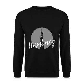 Hamburg | Gift gift idea Hamburg - Unisex Sweatshirt - black - Front - Alina (178cm) & Michal (187cm)