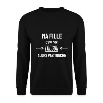 T-shirt papa humour père fille - Sweat-shirt Unisexe - noir - Devant - Alina (178cm) & Michal (187cm)