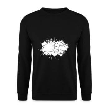 Fist bump splash - Unisex Sweatshirt - black - Front - Alina (178cm) & Michal (187cm)