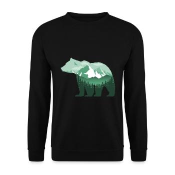 grizzly-bär grün natur berge gebirge T-Shirt - Unisex Pullover - Schwarz - Vorne - Alina (178cm) & Michal (187cm)