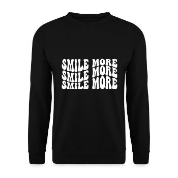 Smile more Self Love Inspirational Quote - Unisex Pullover - Schwarz - Vorne - Alina (178cm) & Michal (187cm)
