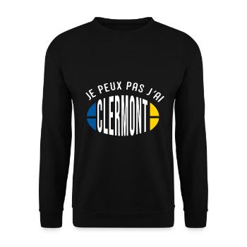 Rugby Je peux pas j ai Clermont supporter - Sweat-shirt Unisexe - noir - Devant - Alina (178cm) & Michal (187cm)