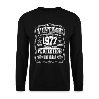 Vintage 1977 Cadeau Anniversaire 42 Ans - Sweat-shirt Unisexe - noir - Devant - Alina (178cm) & Michal (187cm)