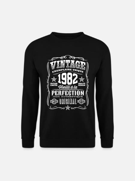 Vintage 1982 Cadeau Anniversaire 37 Ans - Sweat-shirt Unisexe - noir