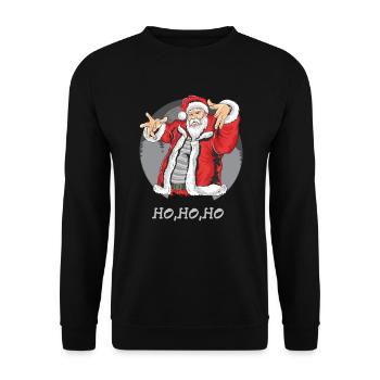 Dabbing Weihnachtsmann Weihnachten Christmas Gifts - Unisex Pullover - Schwarz - Vorne - Alina (178cm) & Michal (187cm)