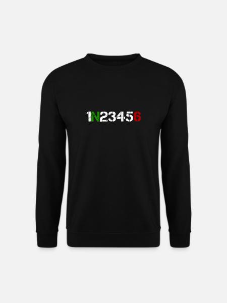 Motorrad Gangschaltung 1N23456 Herzschlag EKG Puls - Unisex Pullover - Schwarz