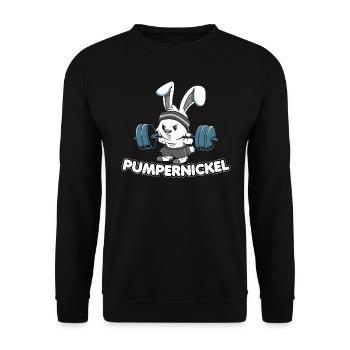 Lièvre Fitness Gym d’entraînement Pumpernickel cadeau - Sweat-shirt Unisexe - noir - Devant - Alina (178cm) & Michal (187cm)