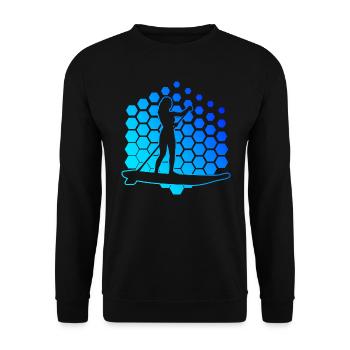 Standup Paddleboard Standup Paddling Stand up Padd - Unisex Sweatshirt - black - Front - Alina (178cm) & Michal (187cm)