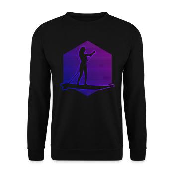 Stand up Paddling Board Standup Paddling Standup P - Unisex Sweatshirt - black - Front - Alina (178cm) & Michal (187cm)