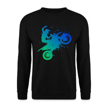Men's Dirt Bike Dirt Biker Supermoto Dirt Bike - Unisex Sweatshirt - black - Front - Alina (178cm) & Michal (187cm)