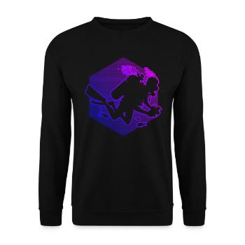 Diver Free Dive Scuba Diving Men - Unisex Sweatshirt - black - Front - Alina (178cm) & Michal (187cm)