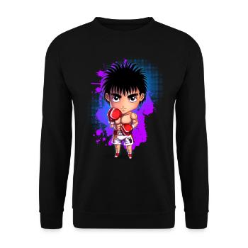 Boxing Chibi - Unisex Sweatshirt - black - Front - Alina (178cm) & Michal (187cm)