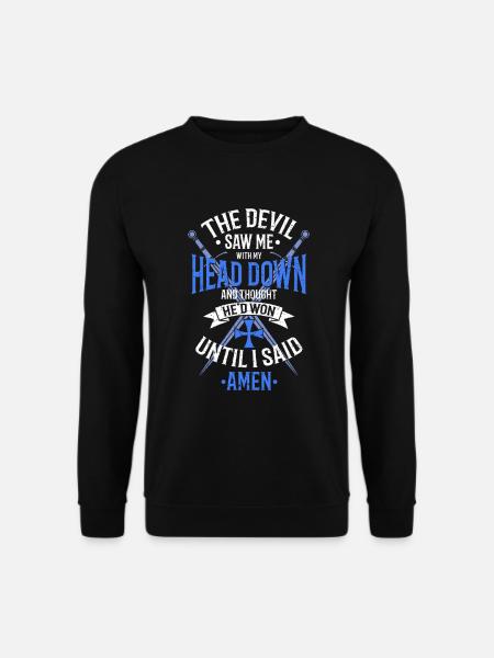 The Devil Saw Me With My Head Down Weiß/Blau - Unisex Pullover - Schwarz