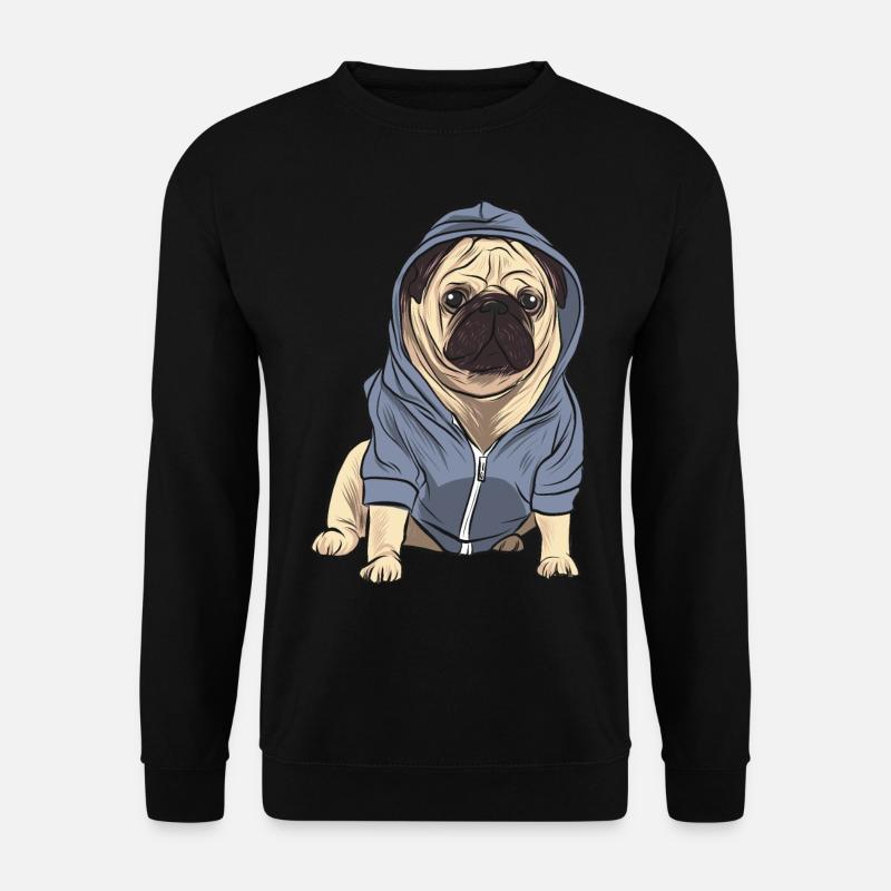 Mops mit Trainingsjacke - Unisex Pullover - Schwarz